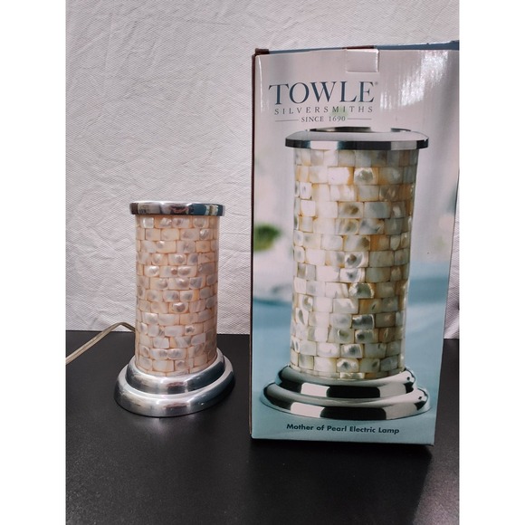 Other - Vintage, Towle Silversmiths Table Lamp 12" Tall, Mother of Pearl New, See Detail